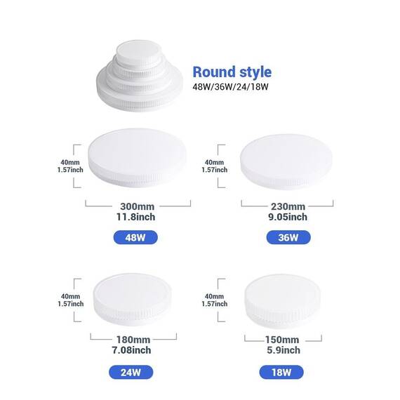 Plafoniera LED rotunda, lumina alb rece : Putere - 48W, Set - 5 buc - 10- Roveli