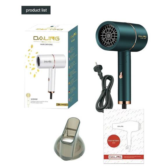 Uscator de par cu funcție Cool Shot, 1400W : Culoare - verde, Culoare (tm): verde - 6- Roveli