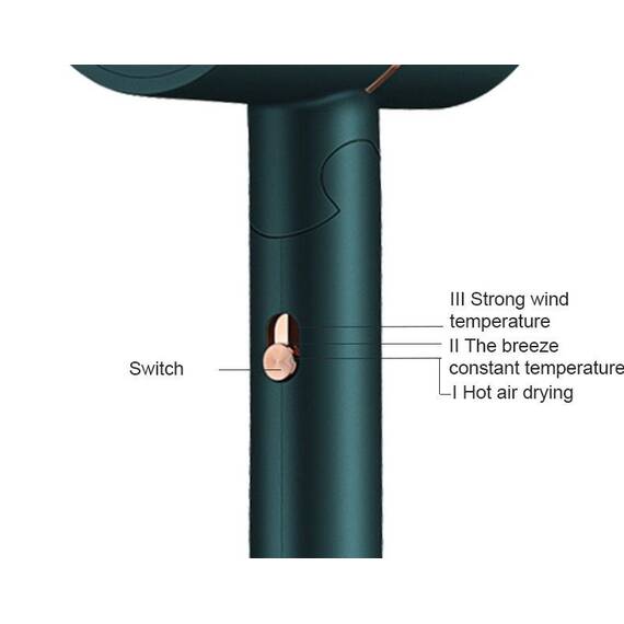 Uscator de par cu funcție Cool Shot, 1400W : Culoare - verde, Culoare (tm): verde - 8- Roveli