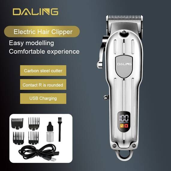 Aparat de tuns LCD cu afisaj digital, reincarcablil : Culoare - argintiu, Culoare (tm): argintiu - 3- Roveli