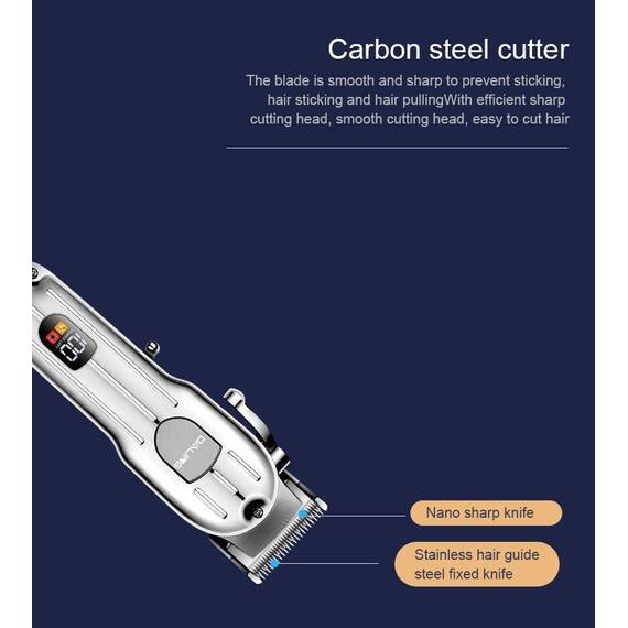 Aparat de tuns LCD cu afisaj digital, reincarcablil : Culoare - argintiu, Culoare (tm): argintiu - 5- Roveli