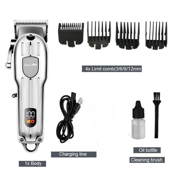 Aparat de tuns LCD cu afisaj digital, reincarcablil : Culoare - argintiu, Culoare (tm): argintiu - 9- Roveli