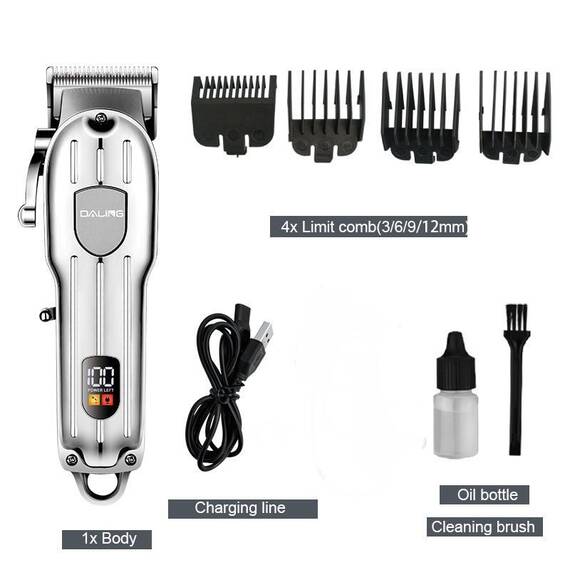 Aparat de tuns LCD cu afisaj digital, reincarcablil : Culoare - argintiu, Culoare (tm): negru - 10- Roveli