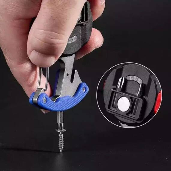 Mini lanterna breloc pentru multiple utilizari : Culoare - negru/albastru, Culoare (tm): negru/albastru - 7- Roveli