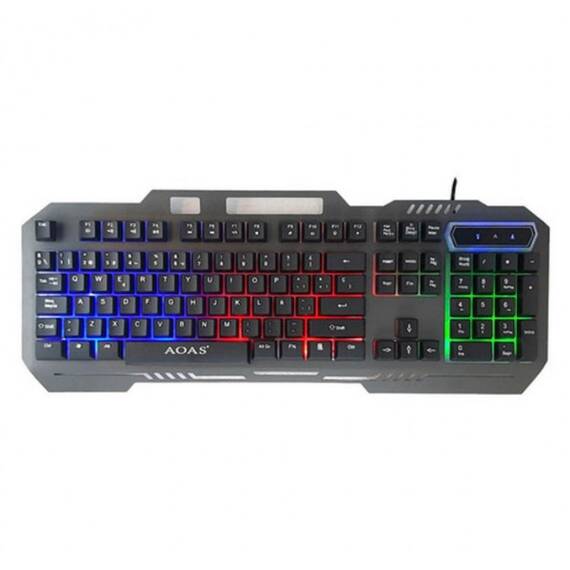 Tastatura cu fir, iluminare RGB, gaming : Culoare - negru, Culoare (tm): negru - 5- Roveli