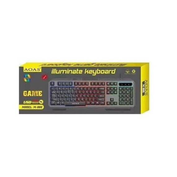 Tastatura cu fir, iluminare RGB, gaming : Culoare - negru, Culoare (tm): negru - 2- Roveli
