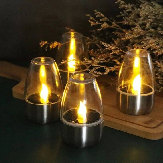 Lumanari solare reincarcabile, cu LED-uri, pentru exterior, rezistente la apa, cutie cu 6 bucati : Tip lumina - Calda, Tip lumina (tm): Calda - 3- Roveli
