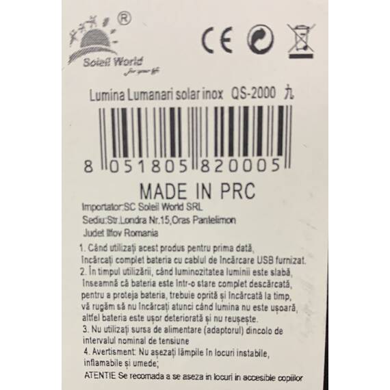 Lumanari solare reincarcabile, cu LED-uri, pentru exterior, rezistente la apa, cutie cu 6 bucati : Tip lumina - Calda, Tip lumina (tm): Calda - 6- Roveli
