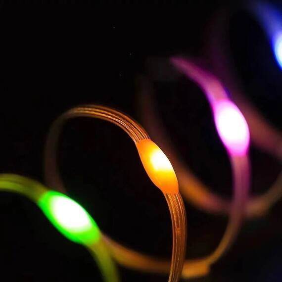 Sir de lumini led pentru camping 8M, set 2 bucati- lumina calda si RGB : Set - 2 buc, Set (tm): 2 buc - 10- Roveli
