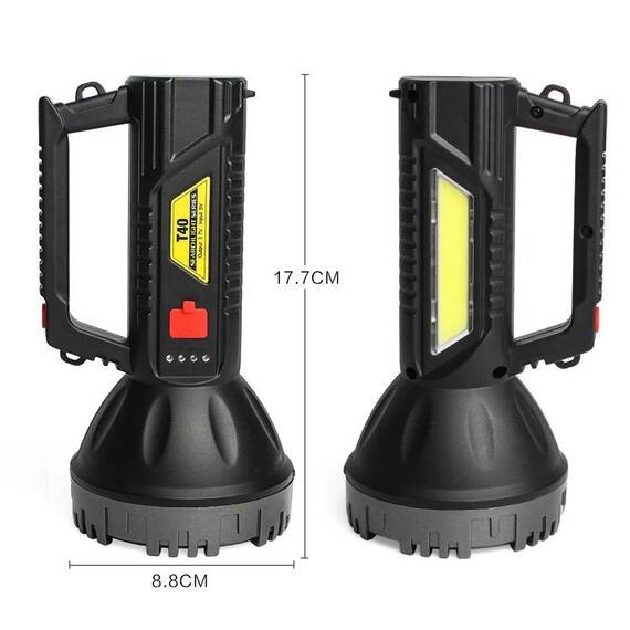 Lanterna dubla cu LED, acumulator reincarcabil, 300 lm : Set - 1 buc, Set (tm): 1 buc - 9- Roveli