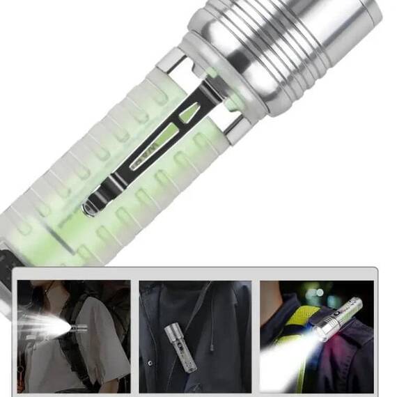 Lanterna LED cu incarcare USB P90, 8 moduri de iluminare : Set - 1 buc, Set (tm): 1 buc - 4- Roveli