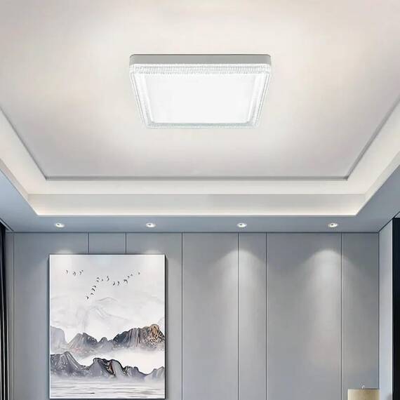 Plafoniera LED patrata, lumina alb rece, crystal design : Putere - 24W, Set - 1 buc, Set (tm): 1 buc - 3- Roveli