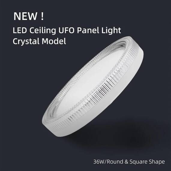 Plafoniera LED rotunda, lumina alb rece, crystal design : Putere - 48W, Set - 5 buc - 5- Roveli