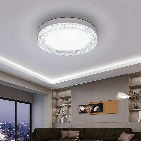 Plafoniera LED rotunda, lumina alb rece, crystal design : Putere - 48W, Set - 5 buc - 10- Roveli