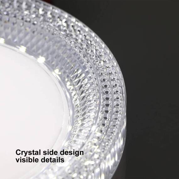 Plafoniera LED rotunda, lumina alb rece, crystal design : Putere - 48W, Set - 1 buc - 11- Roveli