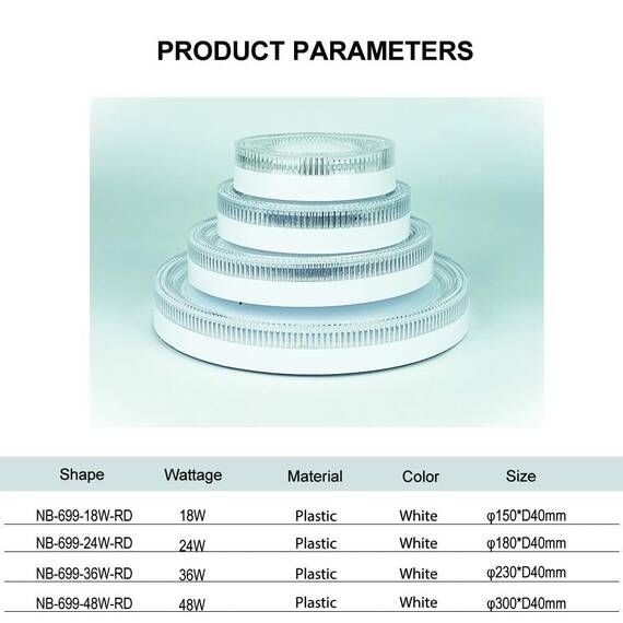 Plafoniera LED rotunda, lumina alb rece, crystal design : Putere - 48W, Set - 5 buc - 6- Roveli