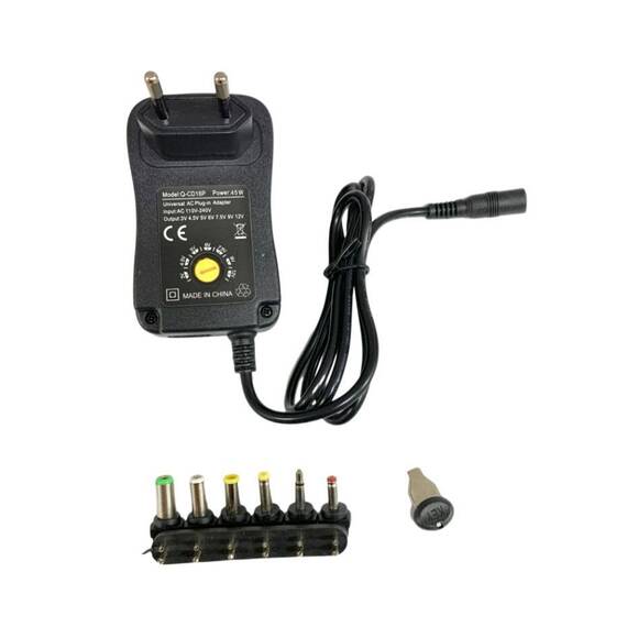 Alimentator universal adaptor AC/DC cu 6 capete, 30 W, Culoare (tm): negru - 4- Roveli