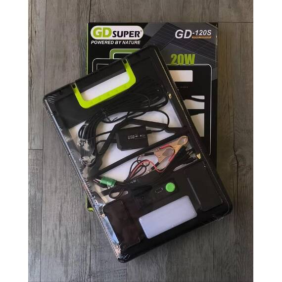 Panou solar 20W cu acumulator 2400mAh, portabil, cu cabluri de incarcare device-uri : Putere - 20W - 3- Roveli