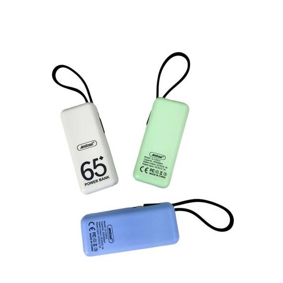Baterie externa mini,  6500mAh, Q-CD633 : Culoare - alb, Culoare (tm): verde - 2- Roveli