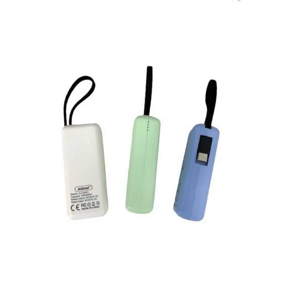 Baterie externa mini,  6500mAh, Q-CD633 : Culoare - alb, Culoare (tm): verde - 3- Roveli
