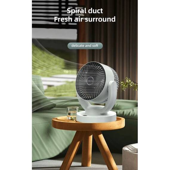 Ventilator de circulatie a aerului, reincarcabil, 3 viteze : Culoare - alb, Culoare (tm): alb - 7- Roveli