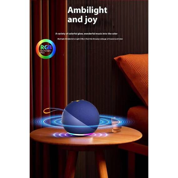 Boxa portabila BT pentru desktop, subwoofer wireless cu LED RGB : Culoare - alb, Culoare (tm): negru - 3- Roveli