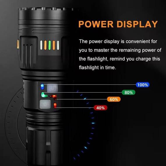 Lanterna LED reincarcabila USB , zoom : Culoare - negru, Culoare (tm): negru - 8- Roveli