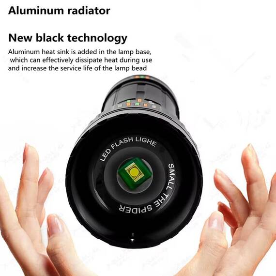 Lanterna LED reincarcabila USB , zoom : Culoare - negru, Culoare (tm): negru - 9- Roveli