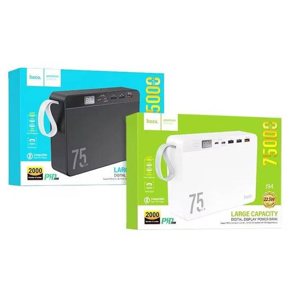 Baterie externa 22.5W 75000mAh : Culoare - alb, Culoare (tm): alb - 5- Roveli