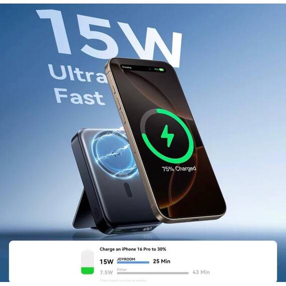 Baterie externa, 22.5W, Qi2, 10000mAh : Culoare - negru, Culoare (tm): negru - 4- Roveli