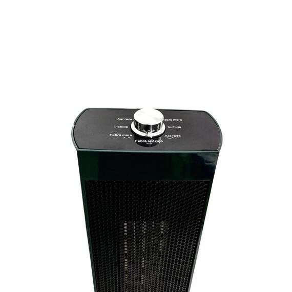 Aeroterma tip turn cu imitatie foc semineu, 2 trepte incalzire si ventilator, putere 2000W : Culoare - alb, Culoare (tm): alb - 5- Roveli