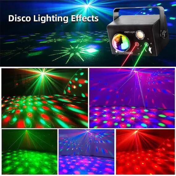 Proiector Party cu 4 Moduri, DJ Disco si Telecomanda : Culoare - negru, Culoare (tm): negru - 3- Roveli