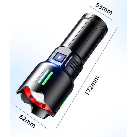 Lanterna profesionala din aliaj de aluminiu COBA CB-W522D - Putere de 2000 lumeni : Culoare - negru, Culoare (tm): negru - 3- Roveli