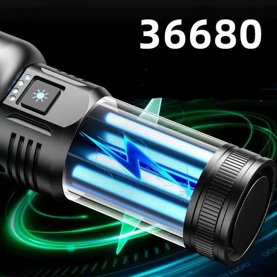 Lanterna profesionala din aliaj de aluminiu COBA CB-W522D - Putere de 2000 lumeni : Culoare - negru, Culoare (tm): negru - 4- Roveli