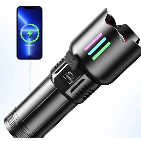 Lanterna profesionala din aliaj de aluminiu COBA CB-W522D - Putere de 2000 lumeni : Culoare - negru, Culoare (tm): negru - 5- Roveli