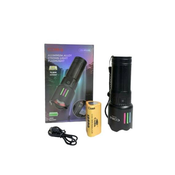 Lanterna profesionala din aliaj de aluminiu COBA CB-W522D - Putere de 2000 lumeni : Culoare - negru, Culoare (tm): negru - 6- Roveli