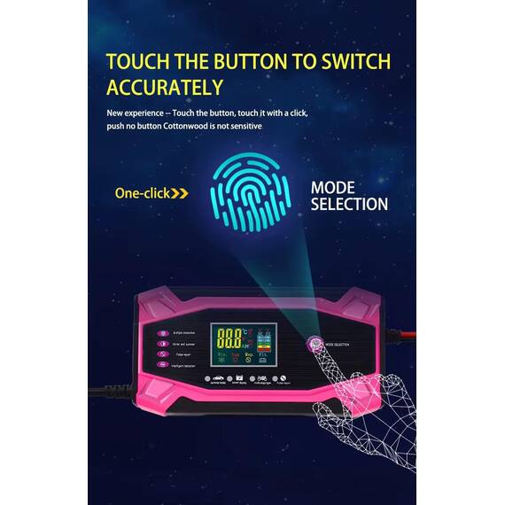 Incarcator auto pentru acumulator 12V 10A 24V 5A, cu functie de reparare prin impuls, protectie inteligenta, plug US 110-240V : Putere - 10 A - 6- Roveli
