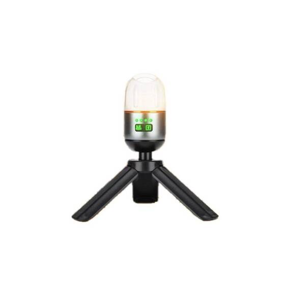 Lanterna mini de camping, multifunctionala, reincarcabila, cu baza magnetica si trepied : Culoare - negru, Culoare (tm): negru - 2- Roveli