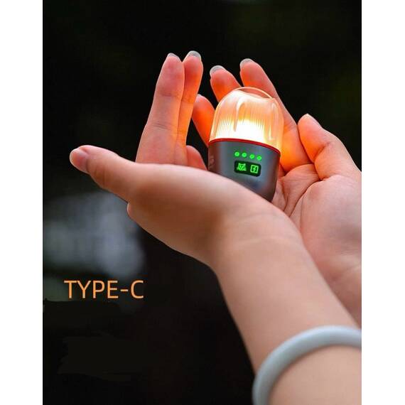 Lanterna mini de camping, multifunctionala, reincarcabila, cu baza magnetica si trepied : Culoare - negru, Culoare (tm): negru - 3- Roveli