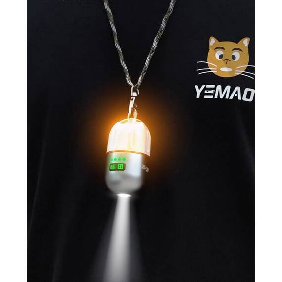 Lanterna mini de camping, multifunctionala, reincarcabila, cu baza magnetica si trepied : Culoare - negru, Culoare (tm): negru - 7- Roveli