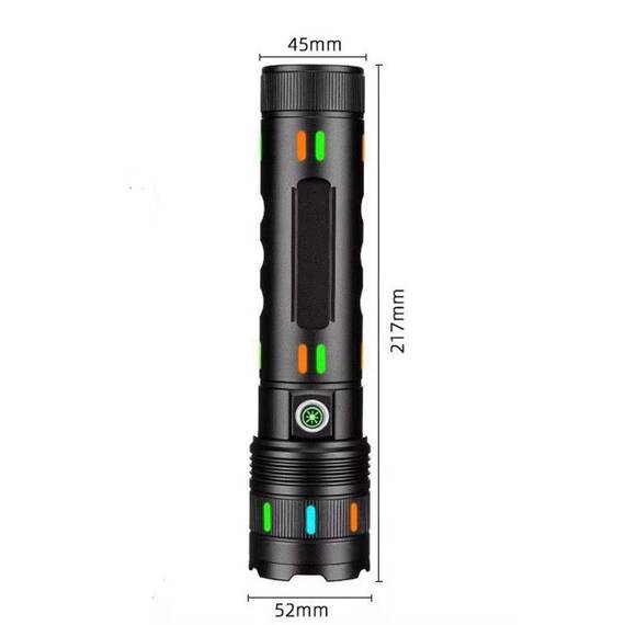 Lanterna COBA CB-107-2-TG cu lumina puternica, din aliaj de aluminiu, raza de actiune 1000m : Culoare - negru - 9- Roveli