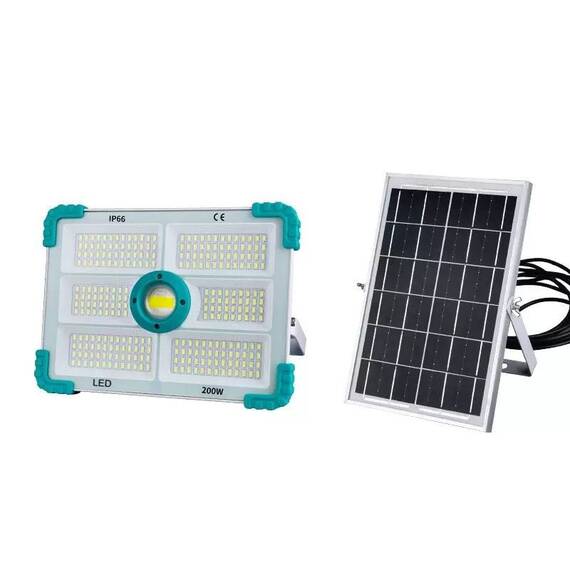 Proiector solar LED COBA cu panou solar extern, telecomanda, IP66, pentru exterior si interior : Putere - 200 W - 3- Roveli