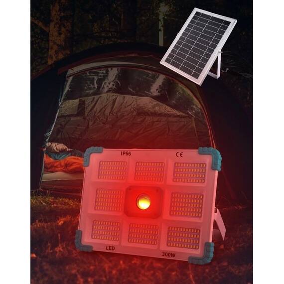 Proiector solar LED COBA cu panou solar extern, telecomanda, IP66, pentru exterior si interior : Putere - 200 W - 7- Roveli