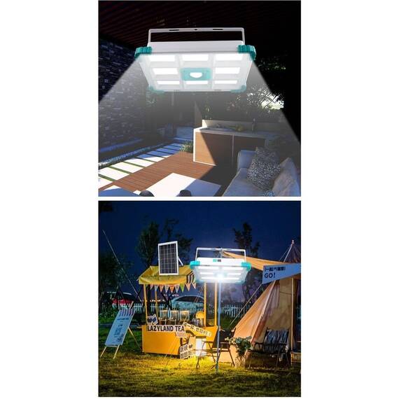 Proiector solar LED COBA cu panou solar extern, telecomanda, IP66, pentru exterior si interior : Putere - 200 W - 10- Roveli