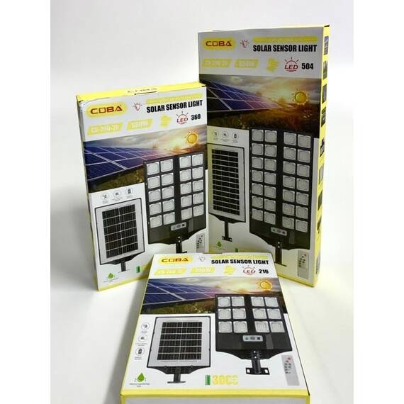 Lampa solara LED stradala COBA CB-280, cu senzor de miscare si telecomanda, IP66, pentru exterior : Putere - 300 W - 9- Roveli