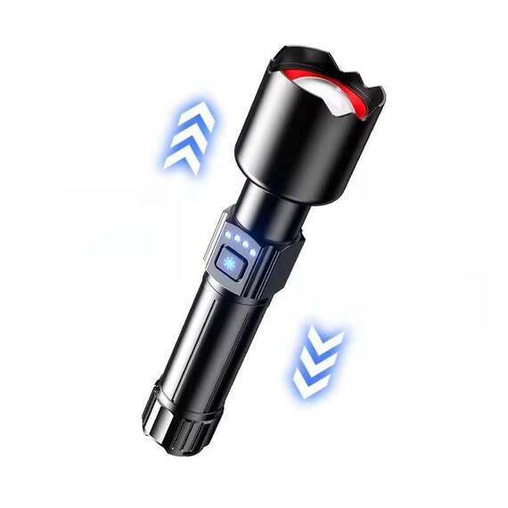 Lanterna portabila reincarcabila, din aliaj de aluminiu, cu 3 moduri de iluminare QD977 : Culoare - negru - 7- Roveli
