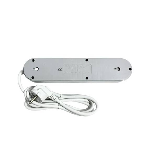 Prelungitor cu 3 prize, 1 UK, 2 EU standard, 3 USB A, cablu 2 metri, 2500W : Culoare - alb - 4- Roveli