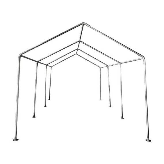 Pavilion multifunctional tip garaj DacEnergy©, depozitare, evenimente, cu ferestre, ambele capete detasabile, cadru metalic din otel, prelata rezistenta, utilizare in fiecare sezon, 3 x 6 x 2.75 m - 9- Roveli