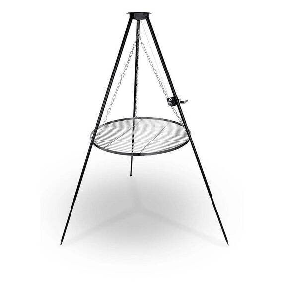 ​Gratar cu trepied, fabricat din otel, inaltimea reglabila, picioare solide, diametru 80 cm, inaltime maxima 180 cm, negru - 6- Roveli