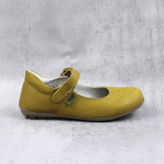 Balerini usori , de copii  , din piele naturala 1862-MUSTAR8, Culoare (12): Olive, Marime (12): 35 - 3- Roveli